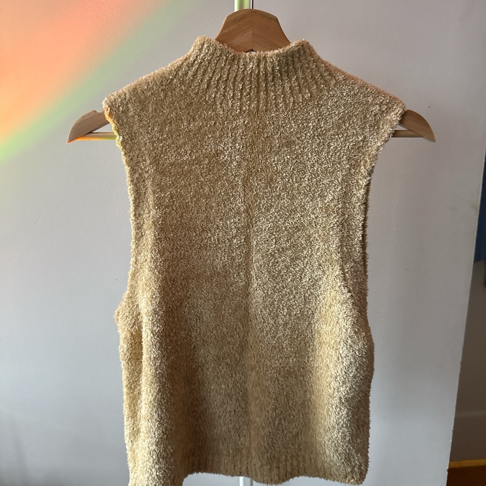Cozy Tan Sleeveless Sweater